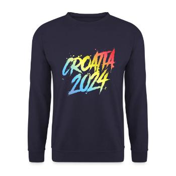 Croatie 2024 Équipe de vacances colorée - Sweat-shirt Unisexe - marine - Devant - Alina (178cm) & Michal (187cm)