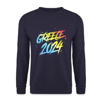Grèce 2024 Équipe de vacances colorée - Sweat-shirt Unisexe - marine - Devant - Alina (178cm) & Michal (187cm)