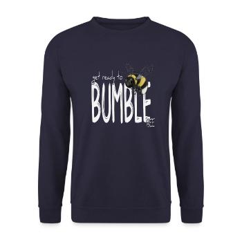 Get Ready To Bumble-Bee Hummel Humor Fun - Unisex Pullover - Navy - Vorne - Alina (178cm) & Michal (187cm)