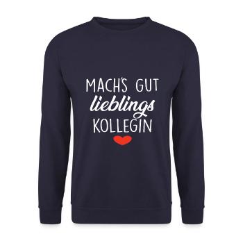Mach's Gut Lieblings Kollegin Herz - Unisex Pullover - Navy - Vorne - Alina (178cm) & Michal (187cm)