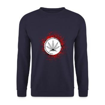 Hemp Leaf Icon Cannabis - Unisex Sweatshirt - navy - Front - Alina (178cm) & Michal (187cm)