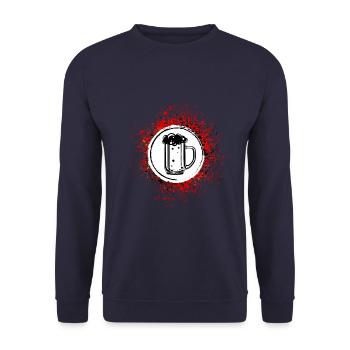 Beer Mug Beer Glass - Unisex Sweatshirt - navy - Front - Alina (178cm) & Michal (187cm)