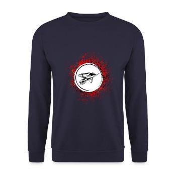Wheelbarrow Symbol - Unisex Sweatshirt - navy - Front - Alina (178cm) & Michal (187cm)