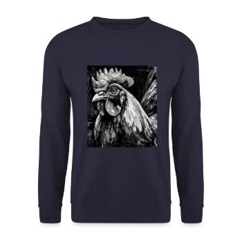 Hahn Porträt - Unisex Pullover - Navy - Vorne - Alina (178cm) & Michal (187cm)