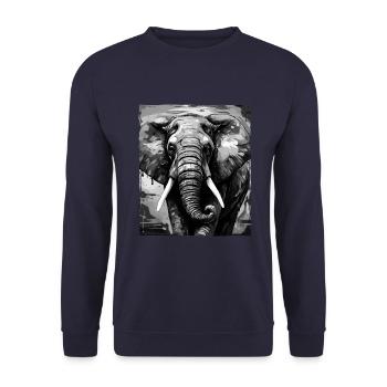Elephant Portrait - Unisex Sweatshirt - navy - Front - Alina (178cm) & Michal (187cm)