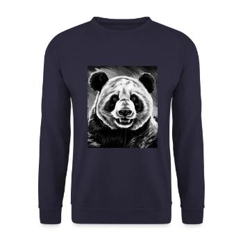 Panda Porträt - Unisex Pullover - Navy - Vorne - Alina (178cm) & Michal (187cm)