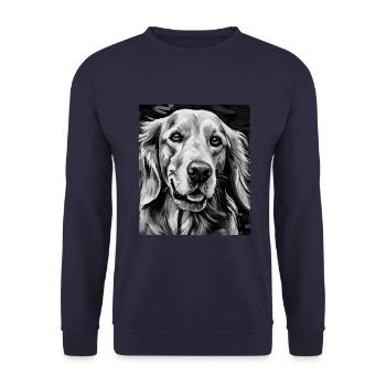 Portrait de chien Golden Retriever - Sweat-shirt Unisexe - marine - Devant - Alina (178cm) & Michal (187cm)