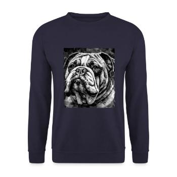Portrait de chien bouledogue - Sweat-shirt Unisexe - marine - Devant - Alina (178cm) & Michal (187cm)