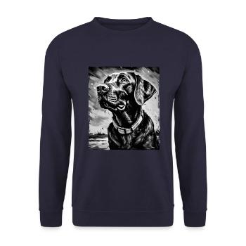 Portrait de chien labrador - Sweat-shirt Unisexe - marine - Devant - Alina (178cm) & Michal (187cm)