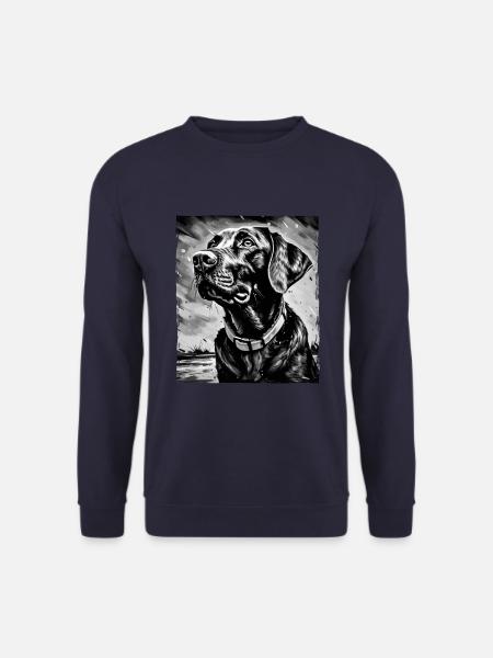 Labrador Hund Porträt - Unisex Pullover - Navy