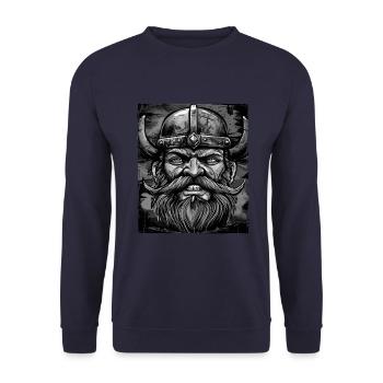 Wikinger Krieger Valhalla Odin - Unisex Pullover - Navy - Vorne - Alina (178cm) & Michal (187cm)