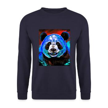 Panda Portrait - Unisex Sweatshirt - navy - Front - Alina (178cm) & Michal (187cm)