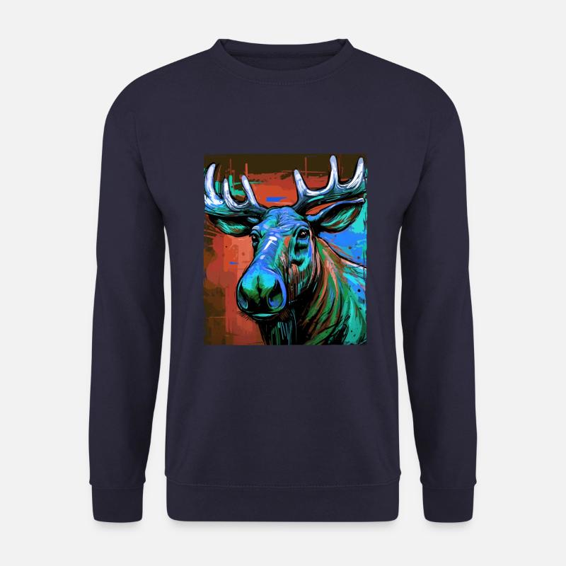 Elch Porträt - Unisex Pullover - Navy