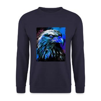 Eagle Portrait - Unisex Sweatshirt - navy - Front - Alina (178cm) & Michal (187cm)