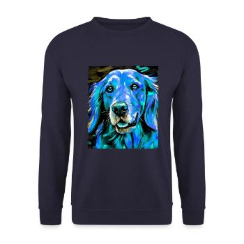 Portrait de chien Golden Retriever - Sweat-shirt Unisexe - marine - Devant - Alina (178cm) & Michal (187cm)