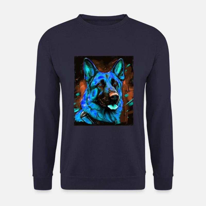 Schäferhund Hund Porträt - Unisex Pullover - Navy