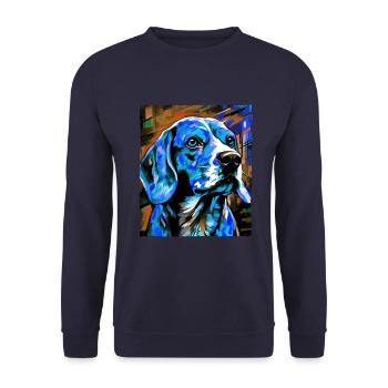 Portrait de chien beagle - Sweat-shirt Unisexe - marine - Devant - Alina (178cm) & Michal (187cm)