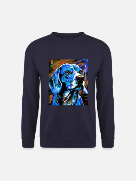Beagle Dog Portrait - Unisex Sweatshirt - navy