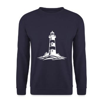 Lighthouse Icon - Unisex Sweatshirt - navy - Front - Alina (178cm) & Michal (187cm)
