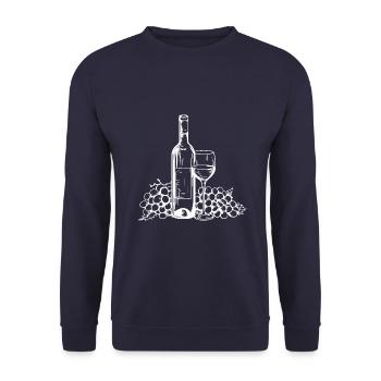 Wine Glass Grapes Wine - Unisex Sweatshirt - navy - Front - Alina (178cm) & Michal (187cm)