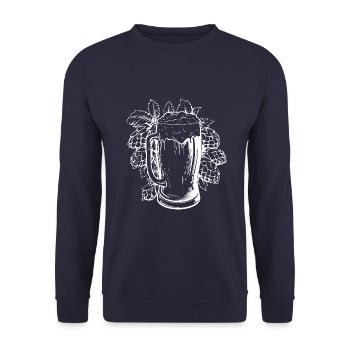 beer glass hops malt beer - Unisex Sweatshirt - navy - Front - Alina (178cm) & Michal (187cm)