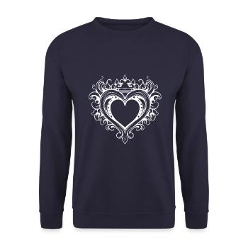 Heart Crown Love - Unisex Sweatshirt - navy - Front - Alina (178cm) & Michal (187cm)