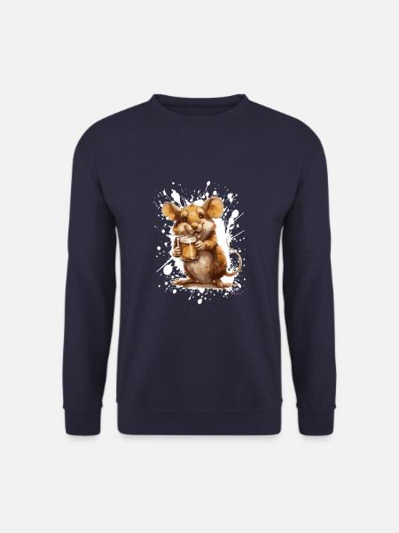 Mouse Beer Funny - Unisex Sweatshirt - navy