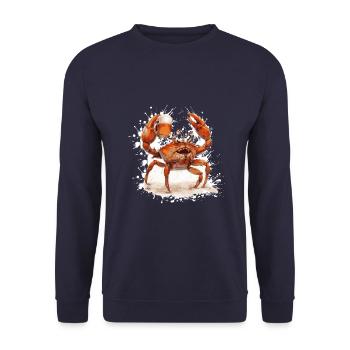 Crab Crab Beer Funny - Unisex Sweatshirt - navy - Front - Alina (178cm) & Michal (187cm)