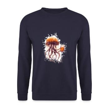 Méduse bière drôle - Sweat-shirt Unisexe - marine - Devant - Alina (178cm) & Michal (187cm)