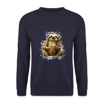 Bière paresseuse drôle - Sweat-shirt Unisexe - marine - Devant - Alina (178cm) & Michal (187cm)