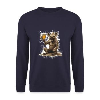 Hyena Beer Funny - Unisex Sweatshirt - navy - Front - Alina (178cm) & Michal (187cm)