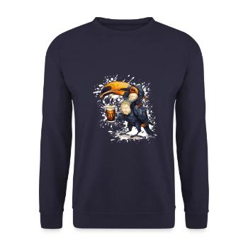 Tukan Vogel Bier Lustig - Unisex Pullover - Navy - Vorne - Alina (178cm) & Michal (187cm)