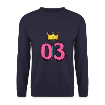 Couronne à 3 chiffres - Sweat-shirt Unisexe - marine - Devant - Alina (178cm) & Michal (187cm)