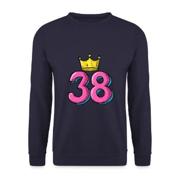 38 Nombre Couronne - Sweat-shirt Unisexe - marine - Devant - Alina (178cm) & Michal (187cm)