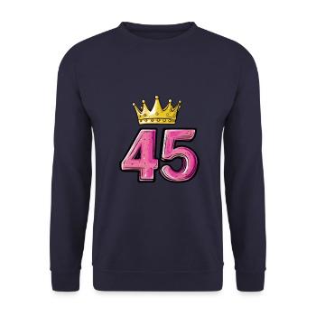 Couronne à 45 chiffres - Sweat-shirt Unisexe - marine - Devant - Alina (178cm) & Michal (187cm)