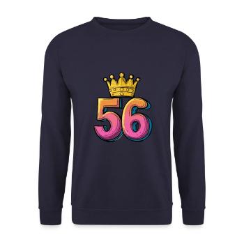 56 Nombre Couronne - Sweat-shirt Unisexe - marine - Devant - Alina (178cm) & Michal (187cm)