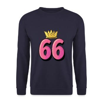66 Number Krone - Unisex Sweatshirt - navy - Front - Alina (178cm) & Michal (187cm)