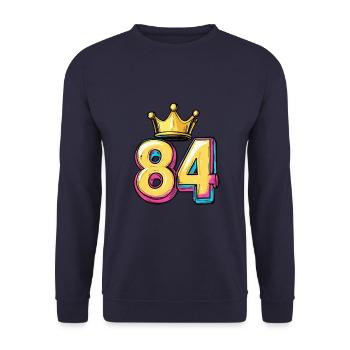 84 Nombre Couronne - Sweat-shirt Unisexe - marine - Devant - Alina (178cm) & Michal (187cm)