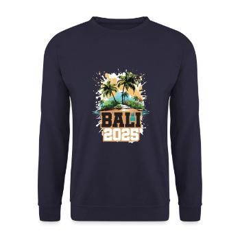 Bali 2025 Palm Trees - Unisex Sweatshirt - navy - Front - Alina (178cm) & Michal (187cm)