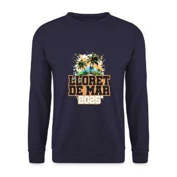 Lloret De Mar 2025 Palmen - Unisex Pullover - Navy - Vorne - Alina (178cm) & Michal (187cm)