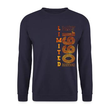 33rd Birthday Man Original May Vintage 1990 - Unisex Sweatshirt - navy - Front - Alina (178cm) & Michal (187cm)