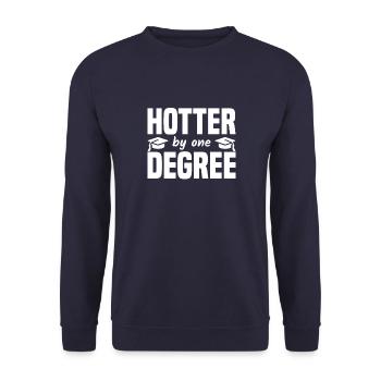 Hotter by one degree degree awarding - Unisex Sweatshirt - navy - Front - Alina (178cm) & Michal (187cm)