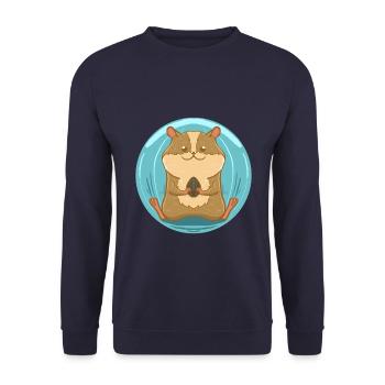 Hamster with nut - Unisex Sweatshirt - navy - Front - Alina (178cm) & Michal (187cm)