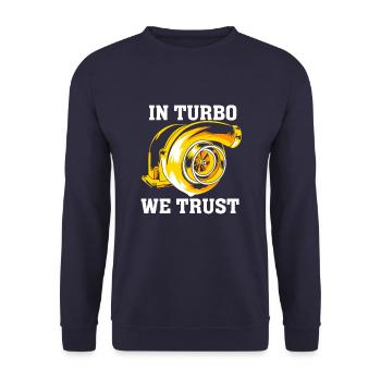 Auto Mechaniker Turbo Tuner Motor Tuning Geschenk - Unisex Pullover - Navy - Vorne - Alina (178cm) & Michal (187cm)