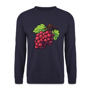 Weintrauben Symbol - Unisex Pullover - Navy - Vorne - Alina (178cm) & Michal (187cm)