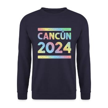 Cancun 2024 Colorful Holiday Team - Unisex Sweatshirt - navy - Front - Alina (178cm) & Michal (187cm)