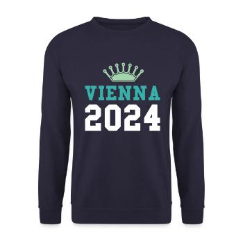 Vienna 2024 Wien Krone - Unisex Sweatshirt - navy - Front - Alina (178cm) & Michal (187cm)