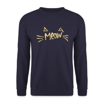meow - Unisex Sweatshirt - navy - Front - Alina (178cm) & Michal (187cm)