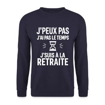 J’suis à la retraite,cadeau départ à la retraite - Sweat-shirt Unisexe - marine - Devant - Alina (178cm) & Michal (187cm)