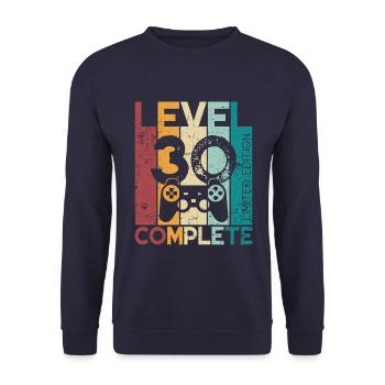 30 anniversaire Niveau 30 Cadeau complet de 30 ans - Sweat-shirt Unisexe - marine - Devant - Alina (178cm) & Michal (187cm)